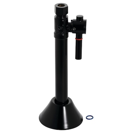 Kingston Brass 1/2" Sweat x 3/8" O.D. Comp Straight Shut-Off Valve W/5" Extension, Blk CC83250DL